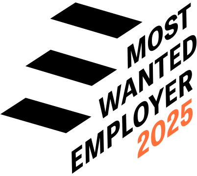 Logo vom Zertifikat MOST WANTED EMPLOYER 2025.
