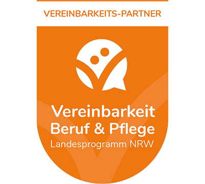 Orangenes Logo vom Zertifikat Vereinbarkeit Beruf & Familie
